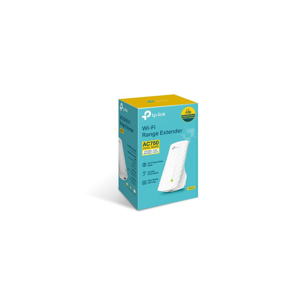 Répéteur WfFi 5 bi-bande TP-Link RE220 AC750 Blanc