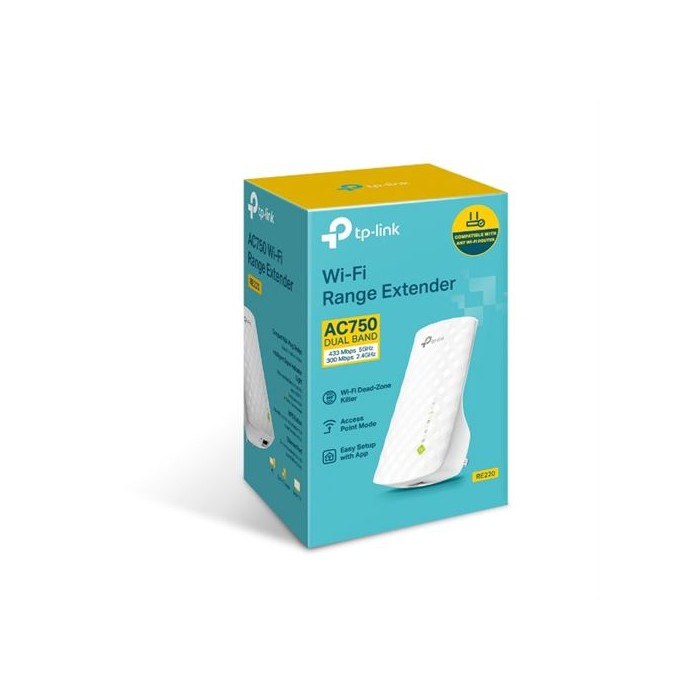 Répéteur WfFi 5 bi-bande TP-Link RE220 AC750 Blanc