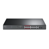 TP-Link TL-SL1218MP - Commutateur - non géré - 16 x 10/100 (PoE+) + 2 x 10/100/1000 + 2 x SFP Gigabit combiné - Montable sur rac