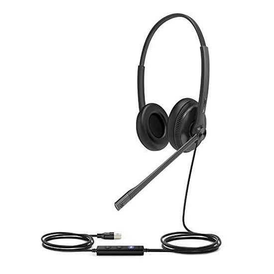 Casque Arceau - YEALINK - UH34 DUAL UC - Noir - Filaire - Bureau/Centre dappels