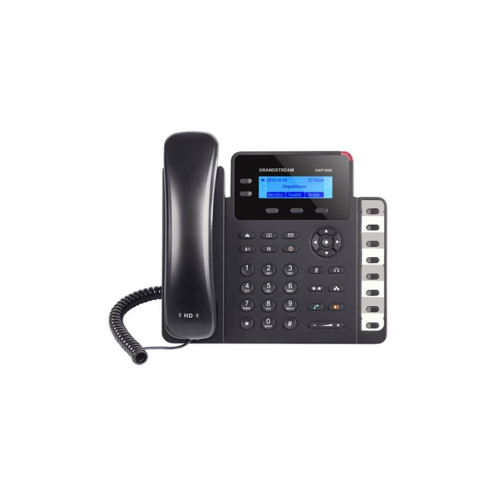 Téléphone VoIP SIP 2 lignes - GRANDSTREAM GXP1628 - Audio HD - Ports réseau Gigabit - Noir
