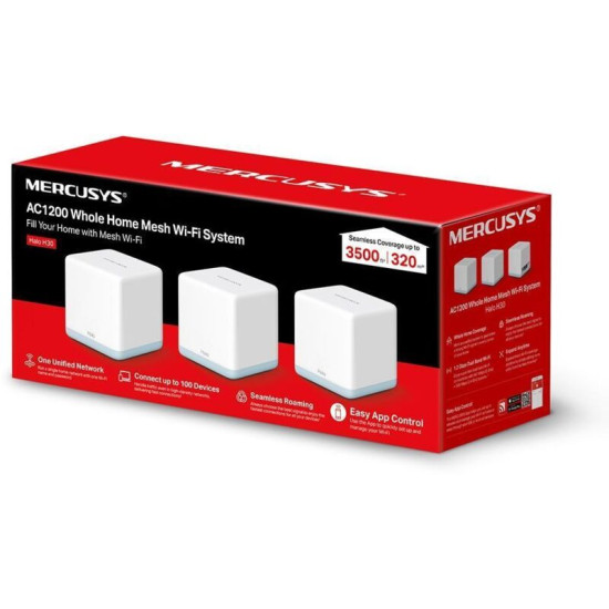 Wifi Mesh System Ac1200 3 Unités Life365 Italy Ms-halo-h30-3 Couverture 320sqm