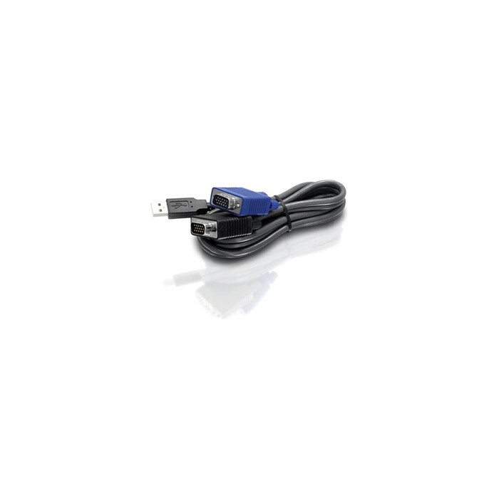 TK CU15 - Câble clavier / vidéo / souris (KVM) - USB, HD-15 (VGA) (M) pour HD-15 (VGA) (M) - 4.5 m - noir