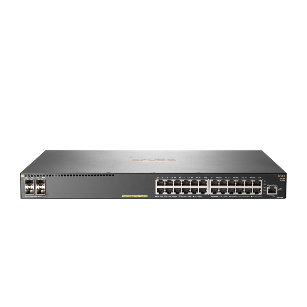 HPE Aruba Networking Aruba 2930F 24G PoE+ 4SFP+ Géré L3 Gigabit Ethernet (10/100/1000) Connexion Ethernet, supportant l'alimenta