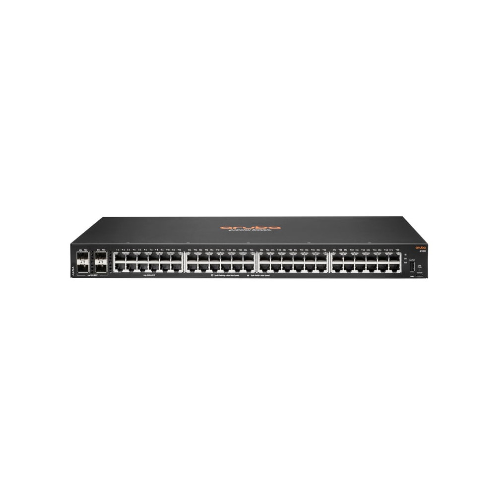 HPE Aruba Networking Aruba 6100 48G 4SFP+ Géré L3 Gigabit Ethernet (10/100/1000) 1U Noir - Neuf