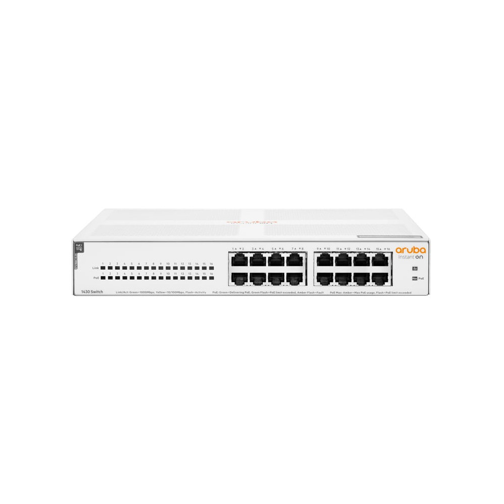 HPE Aruba Networking Aruba Instant On 1430 16G Class4 PoE 124W Non-géré L2 Gigabit Ethernet (10/100/1000) Connexion Ethernet, su