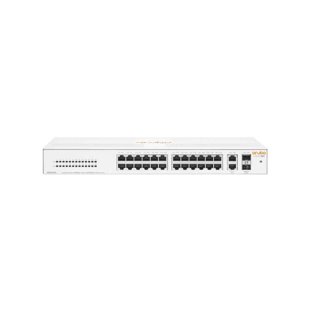 HPE Aruba Networking Aruba Instant On 1430 26G 2SFP Non-géré L2 Gigabit Ethernet (10/100/1000) 1U - Neuf
