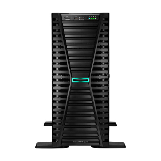 HPE ProLiant ML110 Gen11 4510 12-core 1P 64GB-R MR408i-o 8SFF 2x480GB SSD 2x1000W RPS EU Server - Neuf