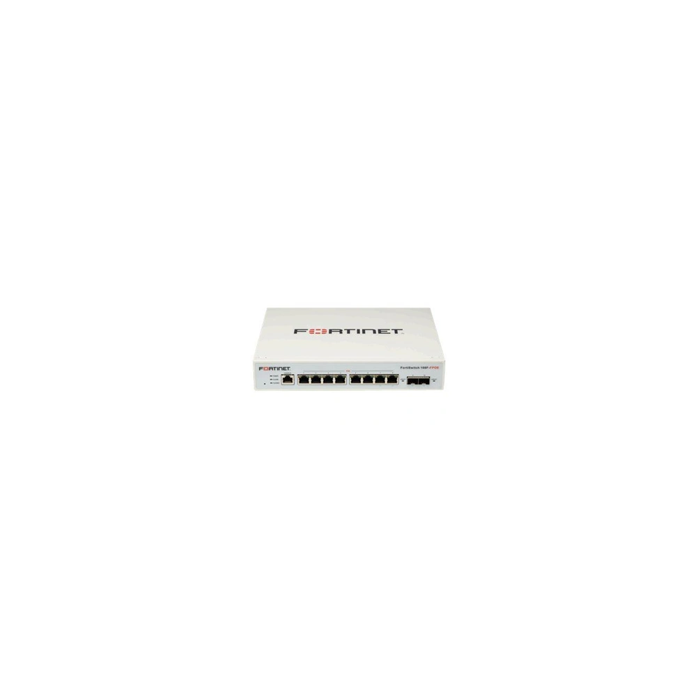 FortiSwitch 108F-FPOE - Commutateur - Géré - 8 x 10/100/1000 (PoE+) + 2 x Gigabit SFP - flux d'air d'un côté à l'autre - de bure