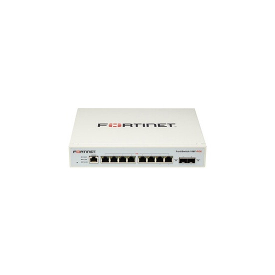 FortiSwitch 108F-POE - Commutateur - Géré - 8 x 10/100/1000 (PoE) + 2 x Gigabit SFP - flux d'air d'un côté à l'autre - de bureau
