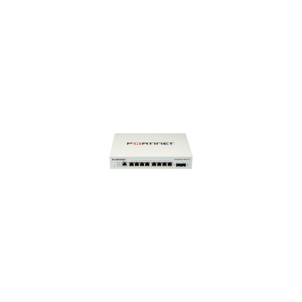 FortiSwitch 108F-POE - Commutateur - Géré - 8 x 10/100/1000 (PoE) + 2 x Gigabit SFP - flux d'air d'un côté à l'autre - de bureau