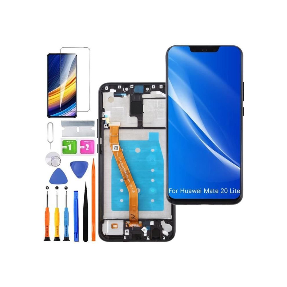 Écran de rechange - Huawei - Mate 20 Lite - LCD - Noir - Kit de réparation inclus