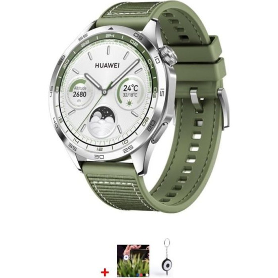 Montre connectée - HUAWEI - Watch GT 4 - 46 mm - Vert - Autonomie 14 jours - GNSS bi-bande