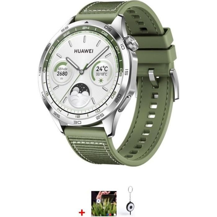 Montre connectée - HUAWEI - Watch GT 4 - 46 mm - Vert - Autonomie 14 jours - GNSS bi-bande