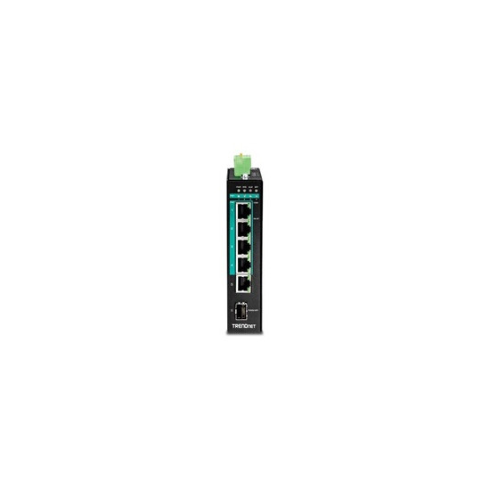 TI-PG541I - Commutateur - Géré - 4 x 10/100/1000 (PoE+) + 1 x 10/100/1000 + 1 x Gigabit SFP - Montage sur rail DIN - PoE+ (120 W