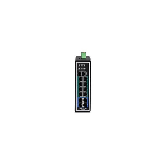 TI-PG1284I - Commutateur - C2+ - Géré - 8 x 10/100/1000 (PoE+) + 4 x Gigabit SFP - Montage sur rail DIN - PoE+ (240 W) - Conform