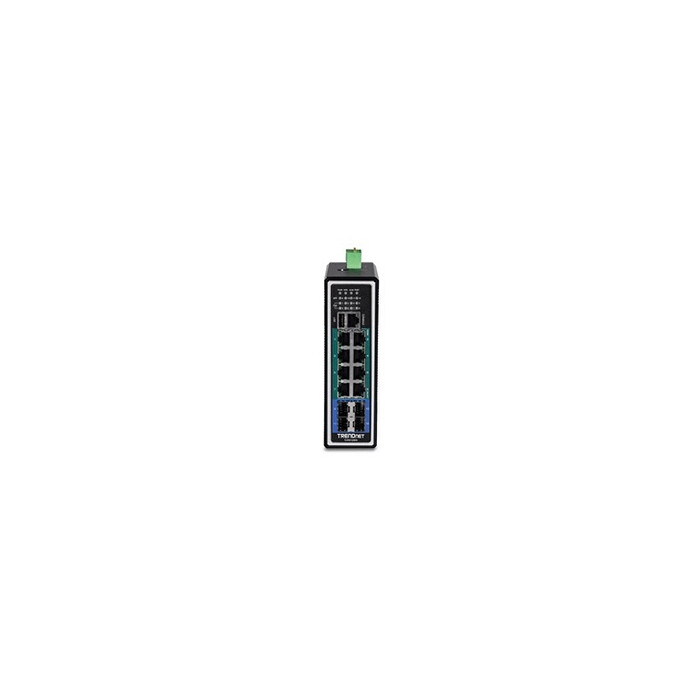 TI-PG1284I - Commutateur - C2+ - Géré - 8 x 10/100/1000 (PoE+) + 4 x Gigabit SFP - Montage sur rail DIN - PoE+ (240 W) - Conform