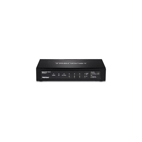 TPE TG611 - Commutateur - 4 x 10/100/1000 (PoE+) + 1 x 10/100/1000 (liaison montante) + 1 x Gigabit SFP - de bureau - PoE+ (65 W