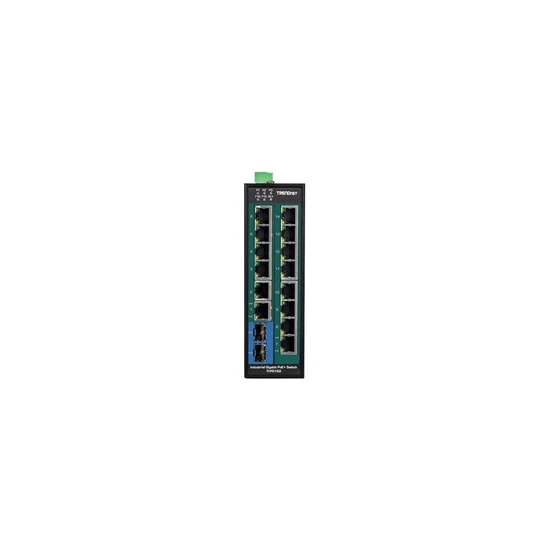 TI-PG162 - Industrial - commutateur - non géré - 14 x 10/100/1000 + 2 x SFP Gigabit combiné - Montage sur rail DIN, fixation mur