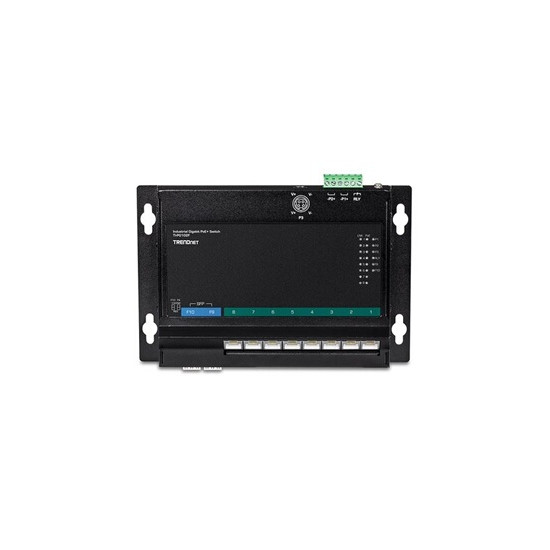 TI-PG102F - Industrial - commutateur - 8 x 10/100/1000 (PoE+) + 2 x SFP Gigabit combiné - Montage sur rail DIN, fixation murale 