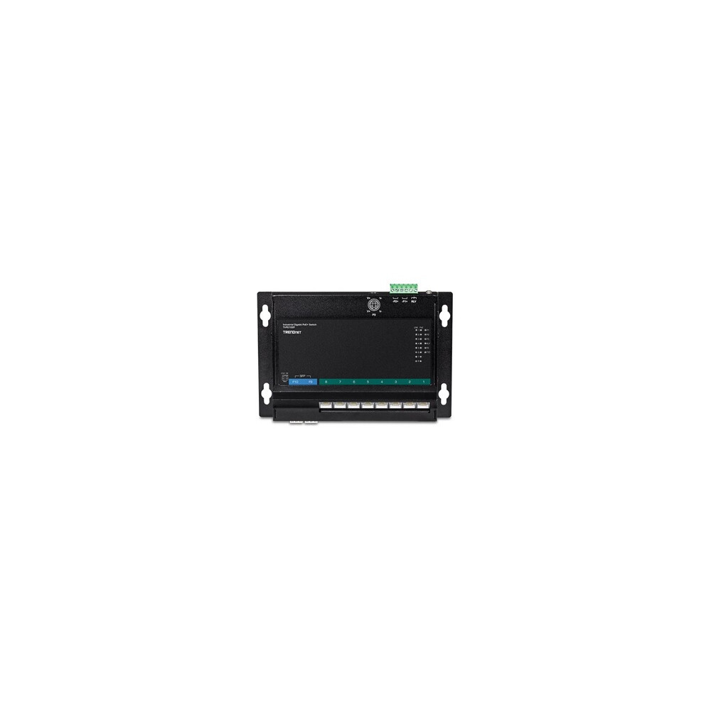 TI-PG102F - Industrial - commutateur - 8 x 10/100/1000 (PoE+) + 2 x SFP Gigabit combiné - Montage sur rail DIN, fixation murale 