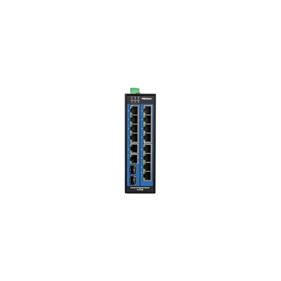 TI-G162 - Commutateur - non géré - 14 x 10/100/1000 + 2 x Gigabit SFP - Montage sur rail DIN, fixation murale - Tension CC - Con