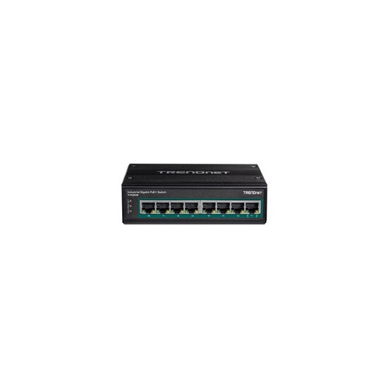 TI-PG80B - Commutateur - non géré - 8 x 10/100/1000 (PoE+) - Montage sur rail DIN, fixation murale - PoE+ (200 W) - Tension CC -
