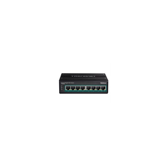 TI-PG80B - Commutateur - non géré - 8 x 10/100/1000 (PoE+) - Montage sur rail DIN, fixation murale - PoE+ (200 W) - Tension CC -