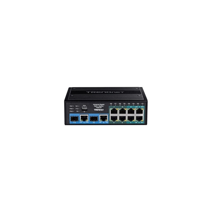 TI-BG104 - Commutateur - industriel - non géré - 4 x 10/100/1000 (PoE++) + 4 x 10/100/1000 (PoE+) + 2 x combinaison Gigabit SFP/