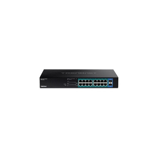 TPE TG182 - Commutateur - 16 x 10/100/1000 (PoE+) + 2 x SFP - Montable sur rack - PoE+ (240 W) - Conformité TAA