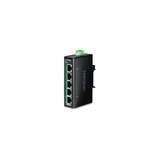 TI-PELC50 - Version V1.xR - commutateur - industrial, mini - 4 x 10/100 (PoE+) + 1 x 10/100 - Montage sur rail DIN, fixation mur