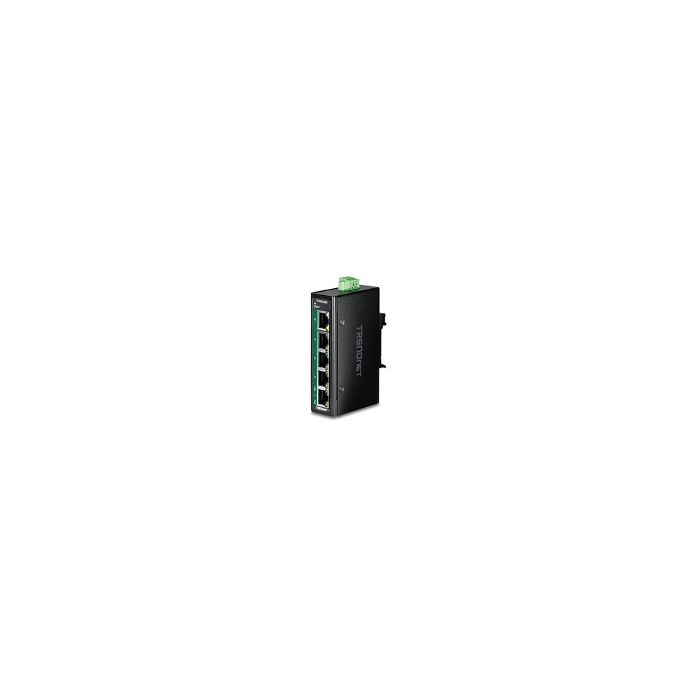 TI-PELC50 - Version V1.xR - commutateur - industrial, mini - 4 x 10/100 (PoE+) + 1 x 10/100 - Montage sur rail DIN, fixation mur