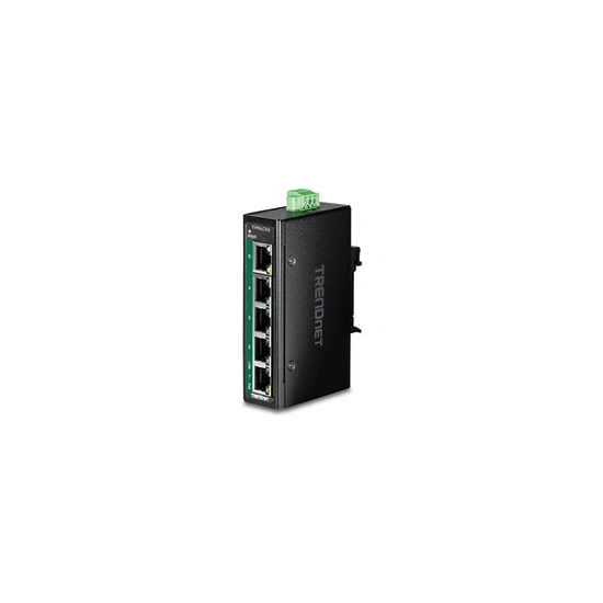 TI-PGLC50 - Version V1 - commutateur - industriel, mini - 4 x 10/100/1000 (PoE+) + 1 x 10/100/1000 - Montage sur rail DIN, fixat