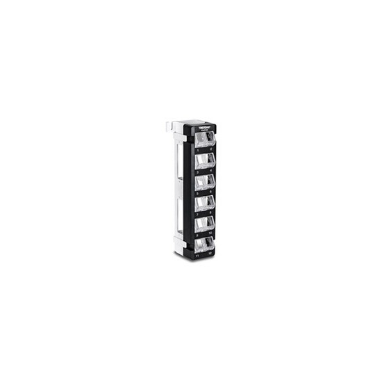 TC-KP12V - Panneau de brassage (vierge) (horizontal/vertical) - angled, keystone - montable sur mur - noir - 12 ports - Conformi