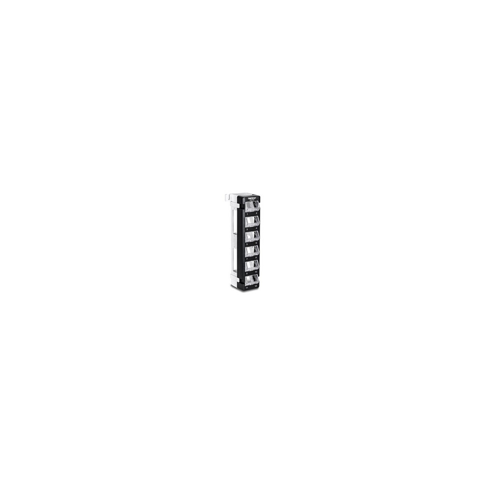 TC-KP12V - Panneau de brassage (vierge) (horizontal/vertical) - angled, keystone - montable sur mur - noir - 12 ports - Conformi