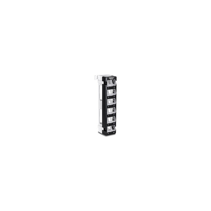 TC-KP12V - Panneau de brassage (vierge) (horizontal/vertical) - angled, keystone - montable sur mur - noir - 12 ports - Conformi