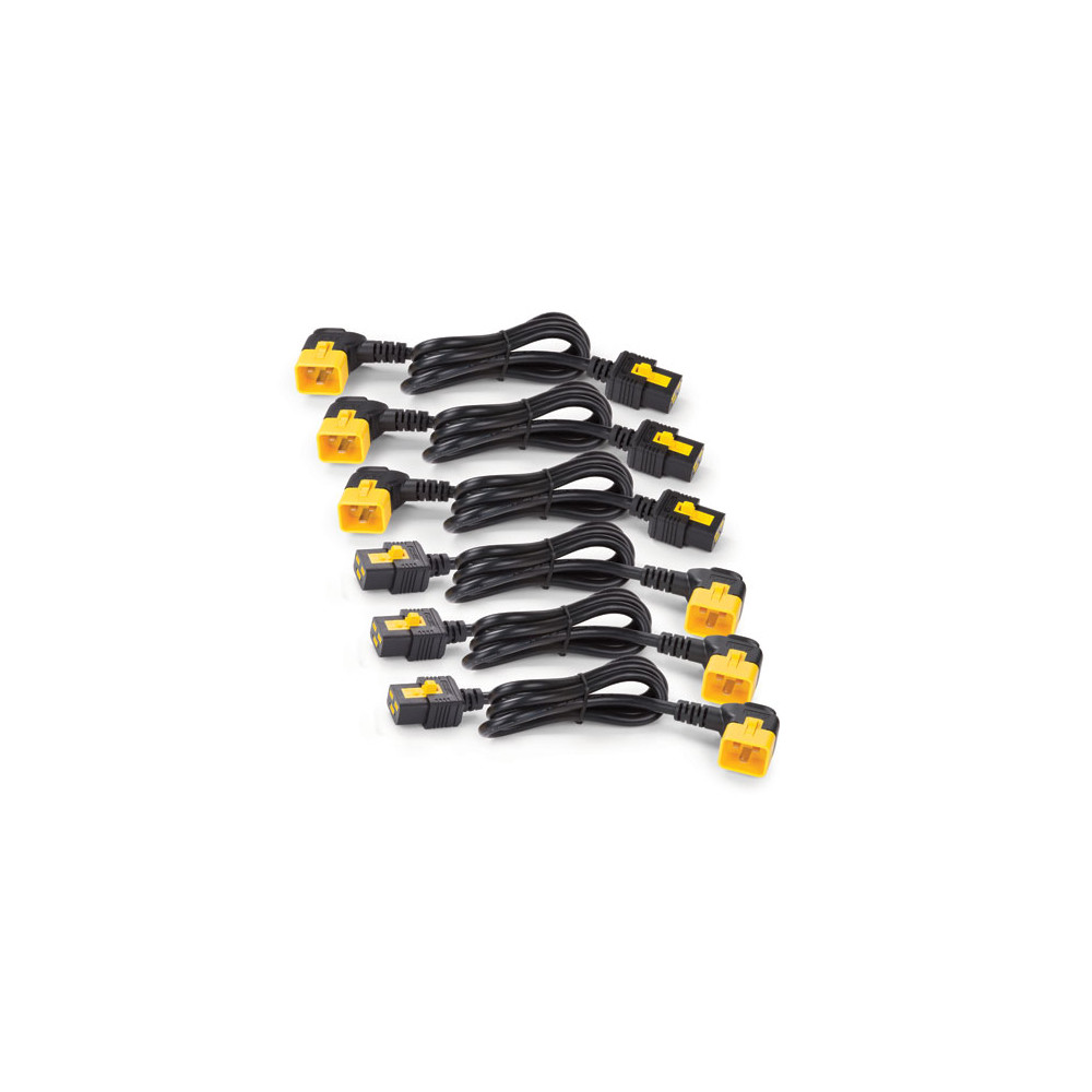 APC , Power Cord Kit (6 ea), Locking, C19 to C20 (90 Degree), 1.8m - Neuf