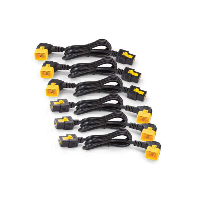 APC , Power Cord Kit (6 ea), Locking, C19 to C20 (90 Degree), 1.8m - Neuf