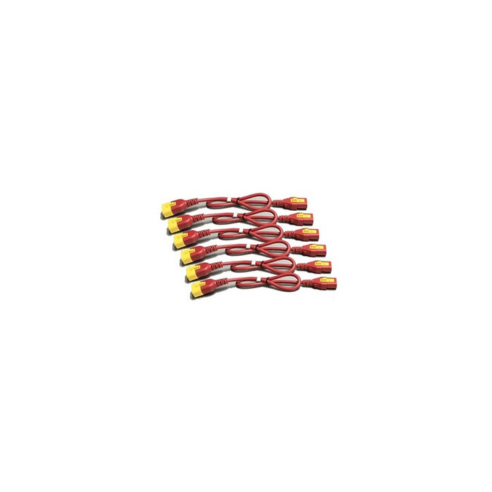 - Câble d'alimentation - power IEC 60320 C13 verrouillage pour IEC 60320 C14 verrouillage - 60 cm - rouge (pack de 6) - pour P/N