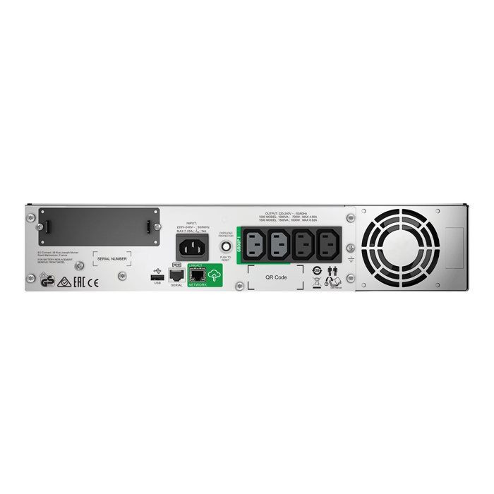 APC Smart-UPS SMT 1500VA Rack - Onduleur line-interactive monophasé 230V (USB / Série / SmartSlot) - Rack 2U - Fabricant : APC