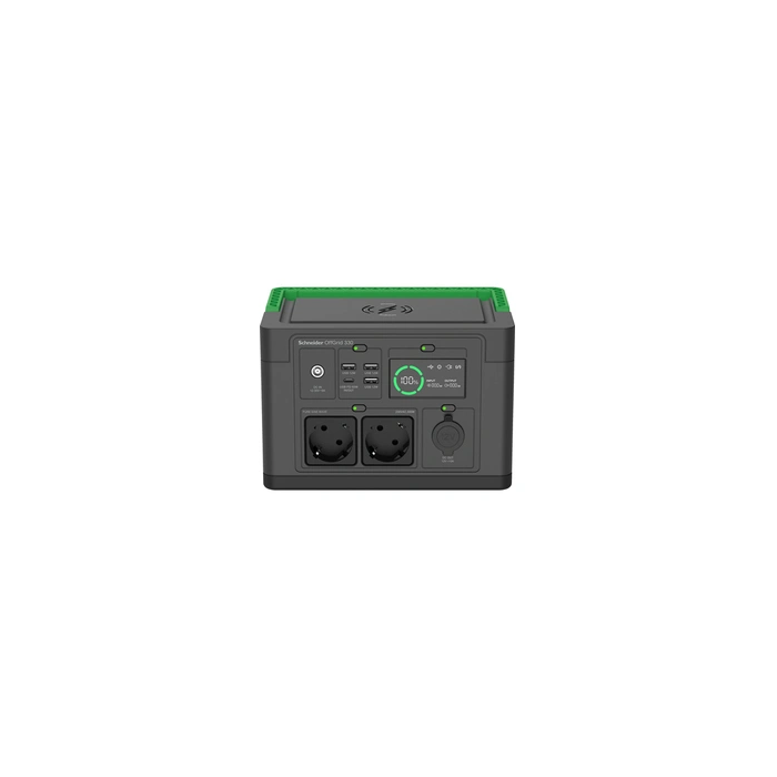 Schneider OffGrid 330 - Centrale électrique portable - LCD, lithium-ion, 2 prises schuko CEE 7/3, onde sinusoïdale, 3 USB-A, 1 U