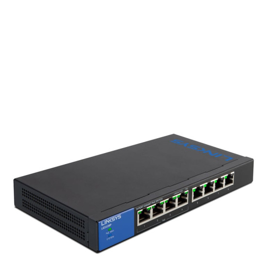 Linksys Commutateur Gigabit PoE de bureau à 8 ports (LGS108P) - Neuf