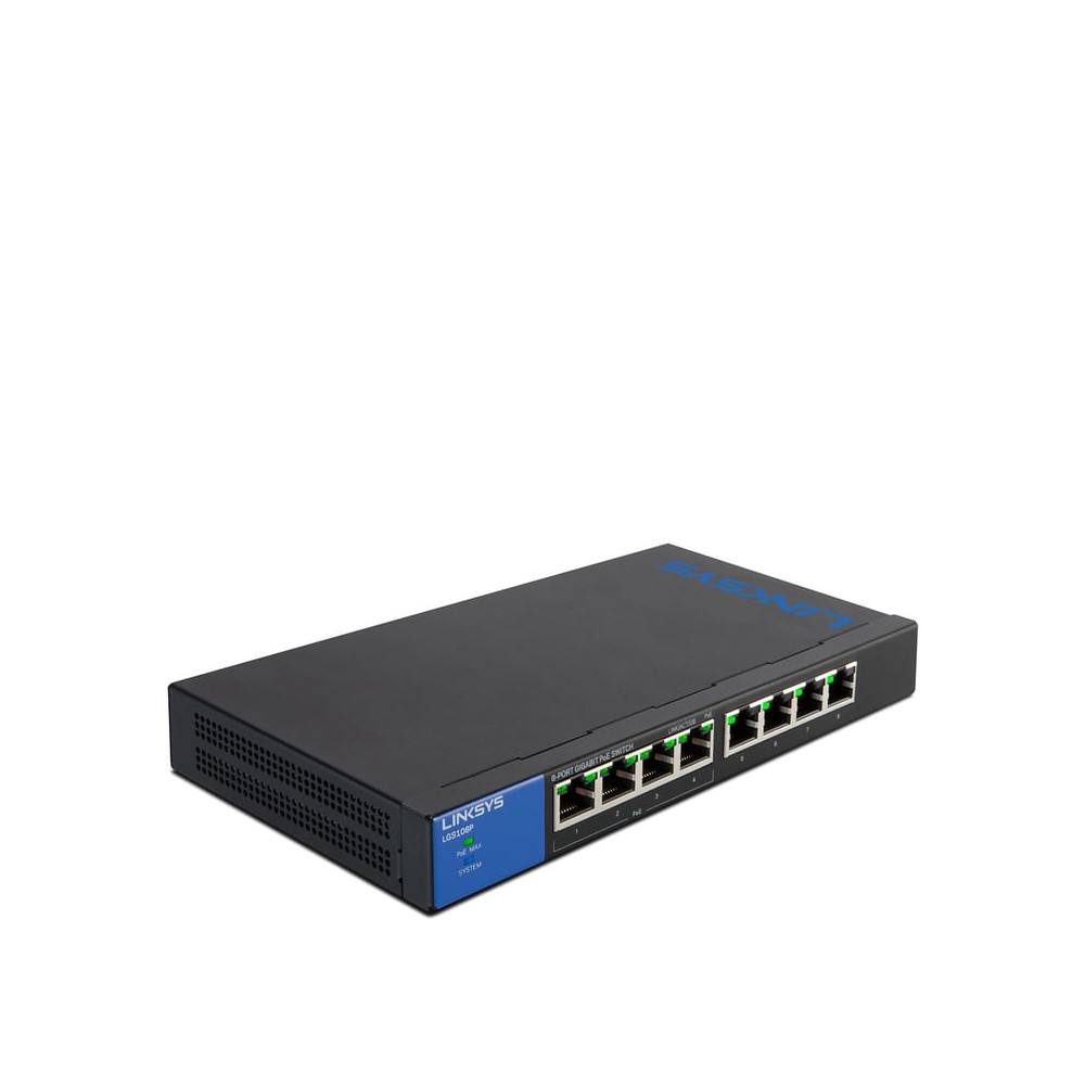 Linksys Commutateur Gigabit PoE de bureau à 8 ports (LGS108P) - Neuf