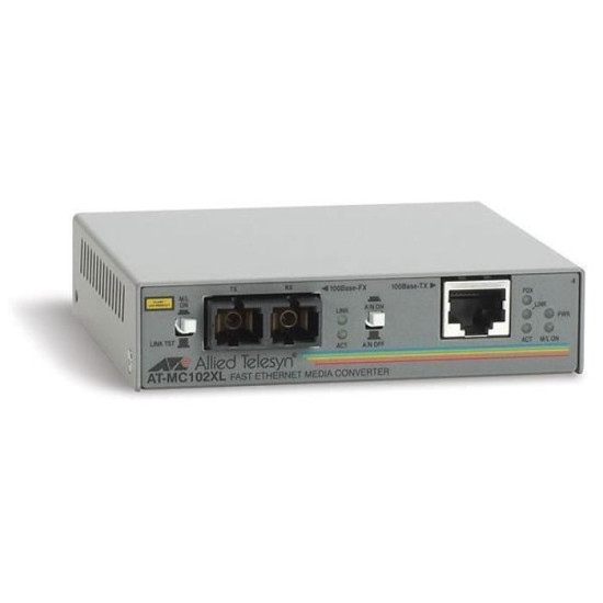 Convertisseur de média - ALLIED TELESIS - AT MC102XL - 100Mb LAN - 100Base-FX - SC multi-mode/RJ-45