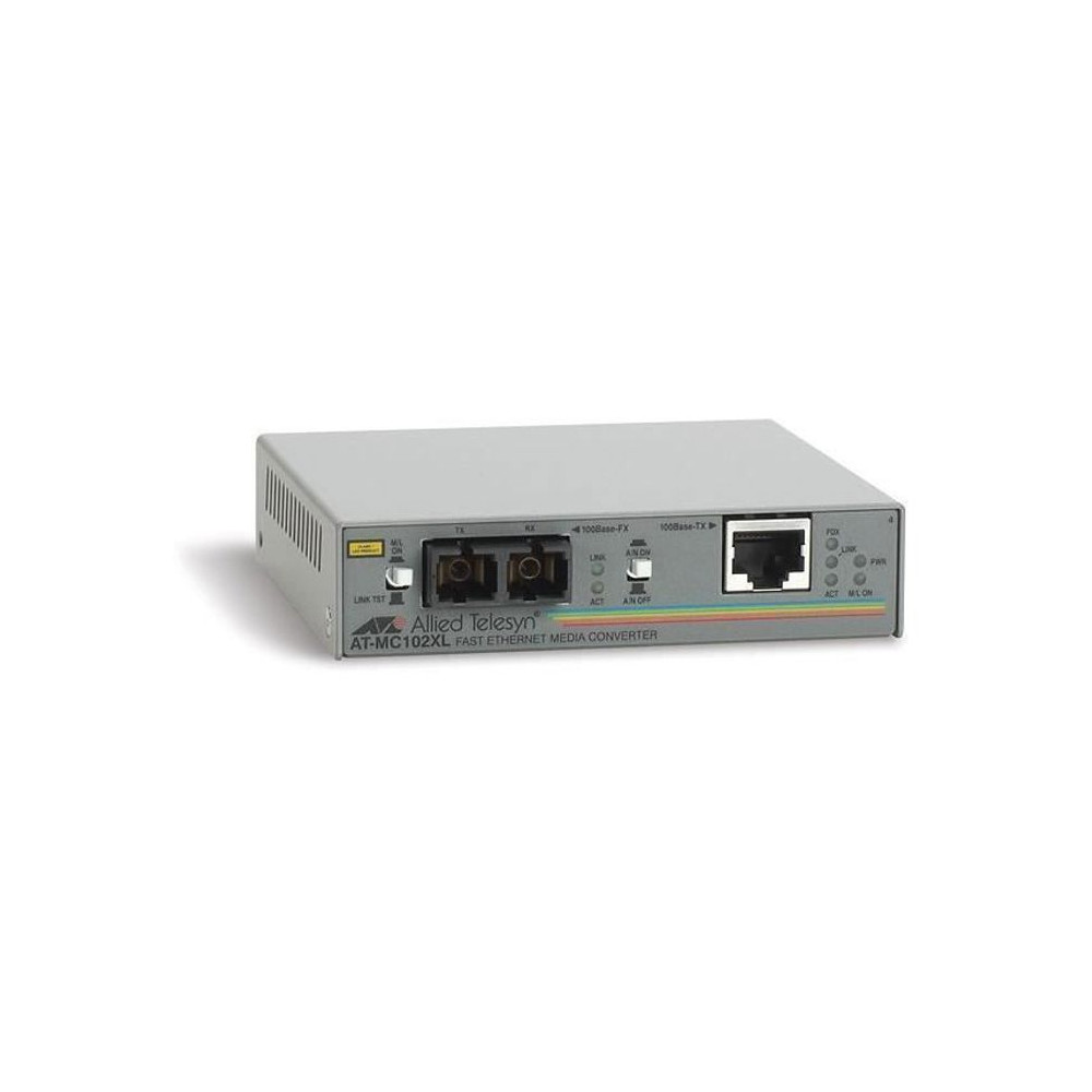 Convertisseur de média - ALLIED TELESIS - AT MC102XL - 100Mb LAN - 100Base-FX - SC multi-mode/RJ-45