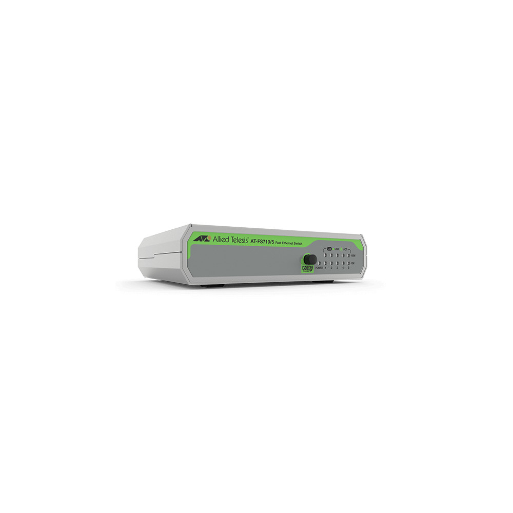 Allied Telesis FS710/5 Non-géré Fast Ethernet (10/100) Vert, Gris - Neuf