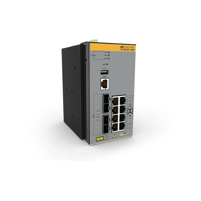 Allied Telesis AT-IE340-12GP-80 Géré L3 Gigabit Ethernet (10/100/1000) Connexion Ethernet, supportant l'alimentation via ce port