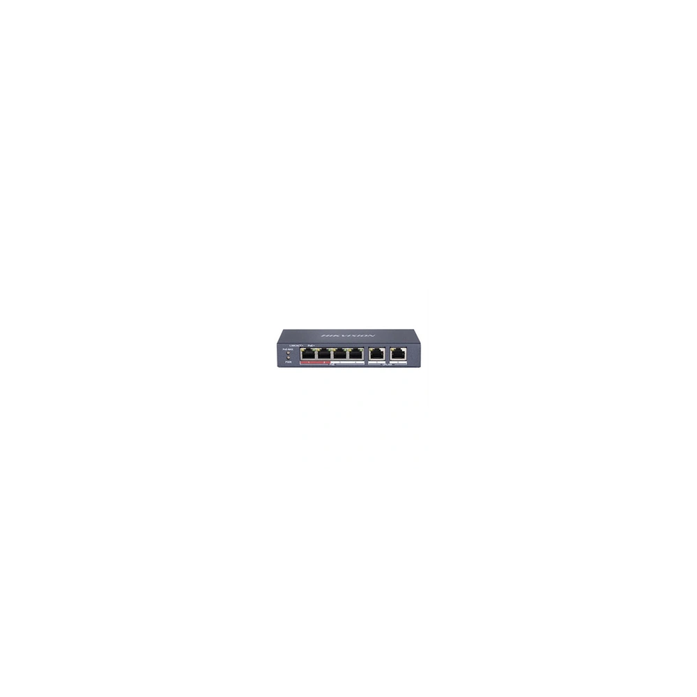 Value Series DS-3E0106P-E/M - Commutateur - non géré - 4 x 10/100 (PoE+) + 2 x 10/100 (liaison montante) - de bureau - PoE+ (35 