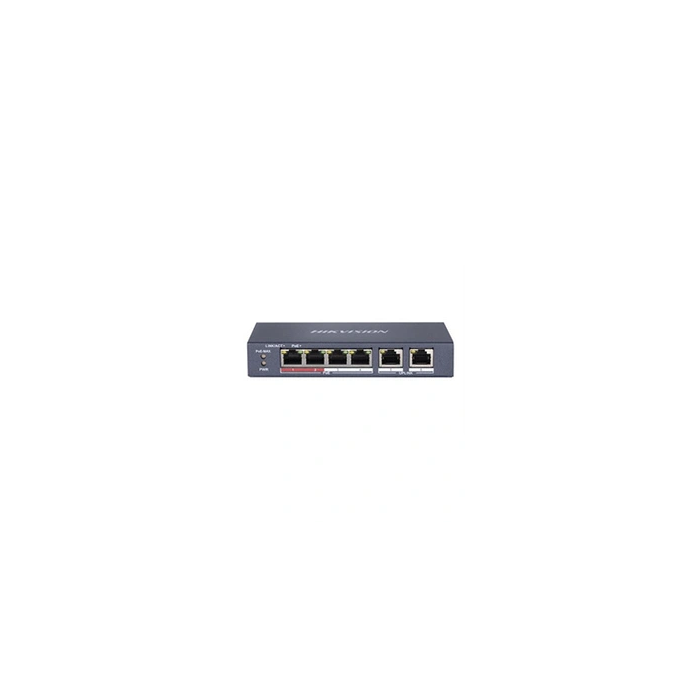 Value Series DS-3E0106P-E/M - Commutateur - non géré - 4 x 10/100 (PoE+) + 2 x 10/100 (liaison montante) - de bureau - PoE+ (35 
