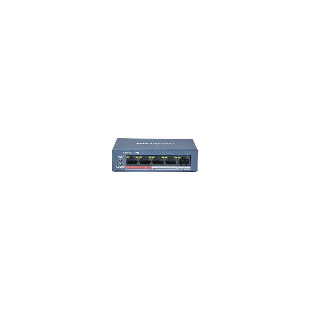 Value Series DS-3E0105P-E/M(B) - Commutateur - non géré - 4 x 10/100 (PoE+) + 1 x 10/100 (liaison montante) - de bureau - PoE+ (